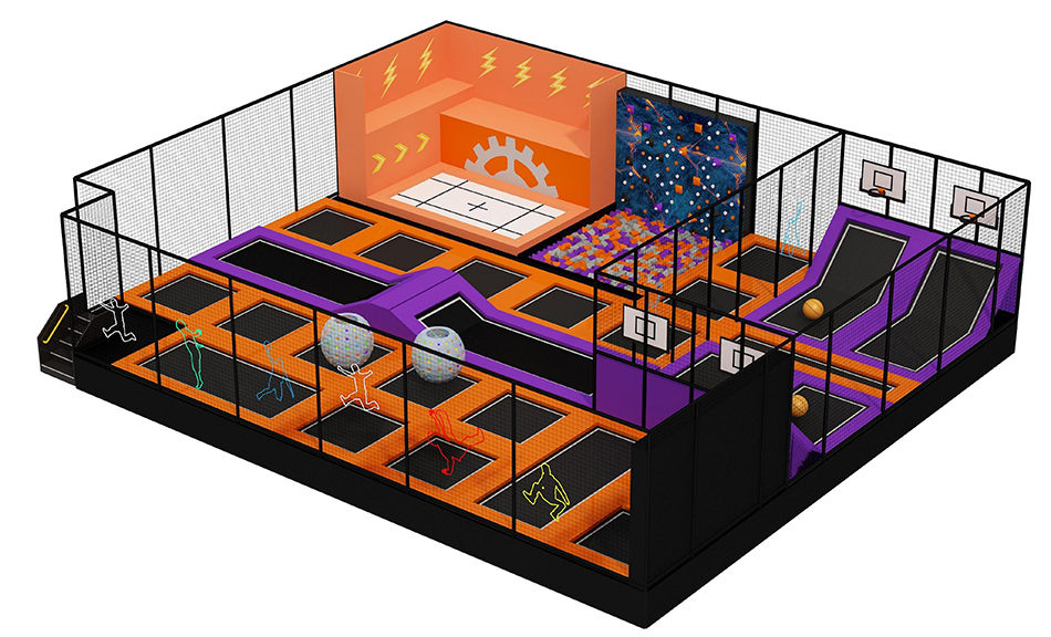 BJ-JD013 - Soft play with Trampoline park - Trampoline Park | Bluejayset Playground Heaven