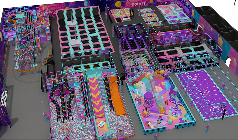BJ-JB011 - Super jumping trampoline park - Trampoline Park | Bluejayset Playground Heaven
