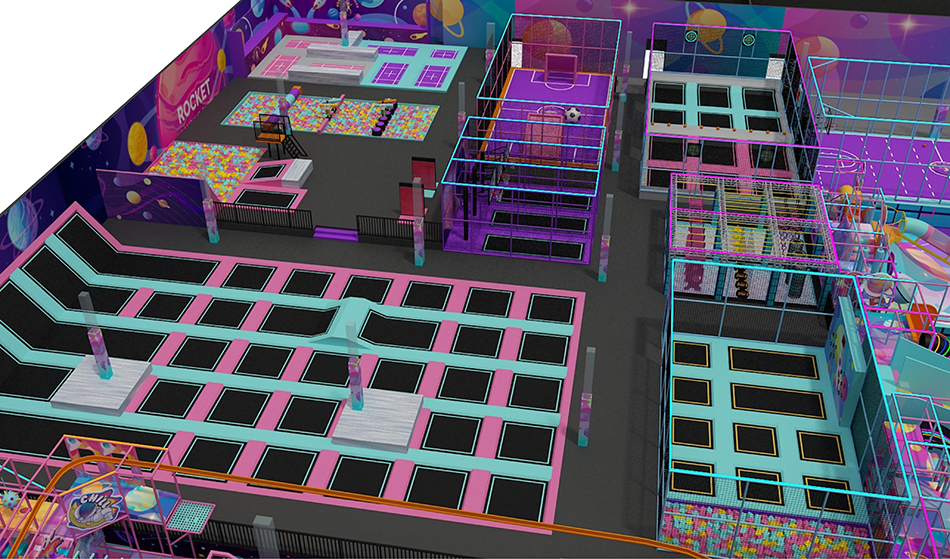BJ-JB011 - Super jumping trampoline park - Trampoline Park | Bluejayset Playground Heaven