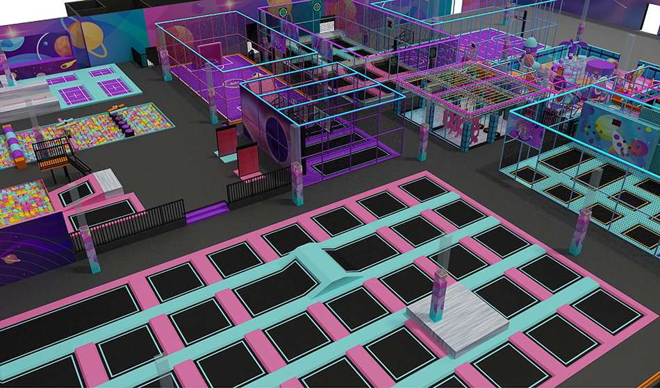 BJ-JB011 - Super jumping trampoline park - Trampoline Park | Bluejayset Playground Heaven
