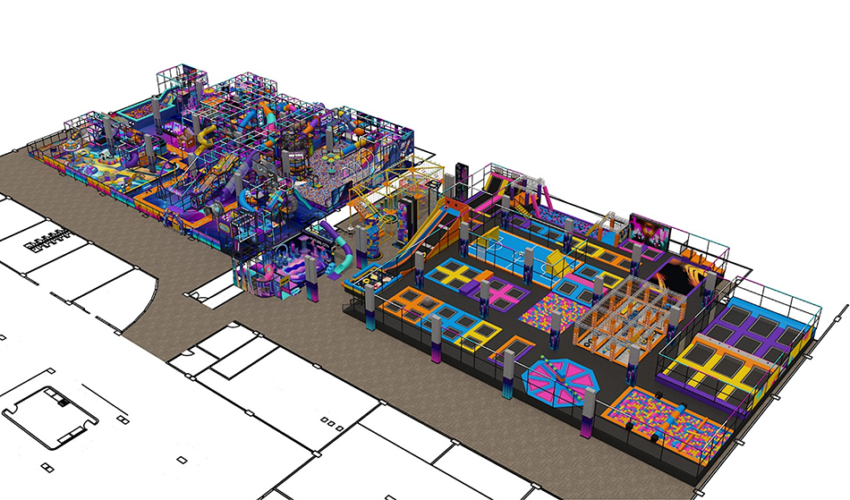 BJ-JB033 - Super larger Family Entertainment Center - Trampoline Park | Bluejayset Playground Heaven