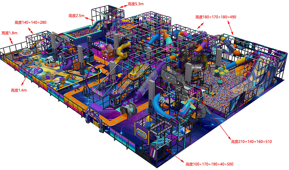 BJ-JB033 - Super larger Family Entertainment Center - Trampoline Park | Bluejayset Playground Heaven