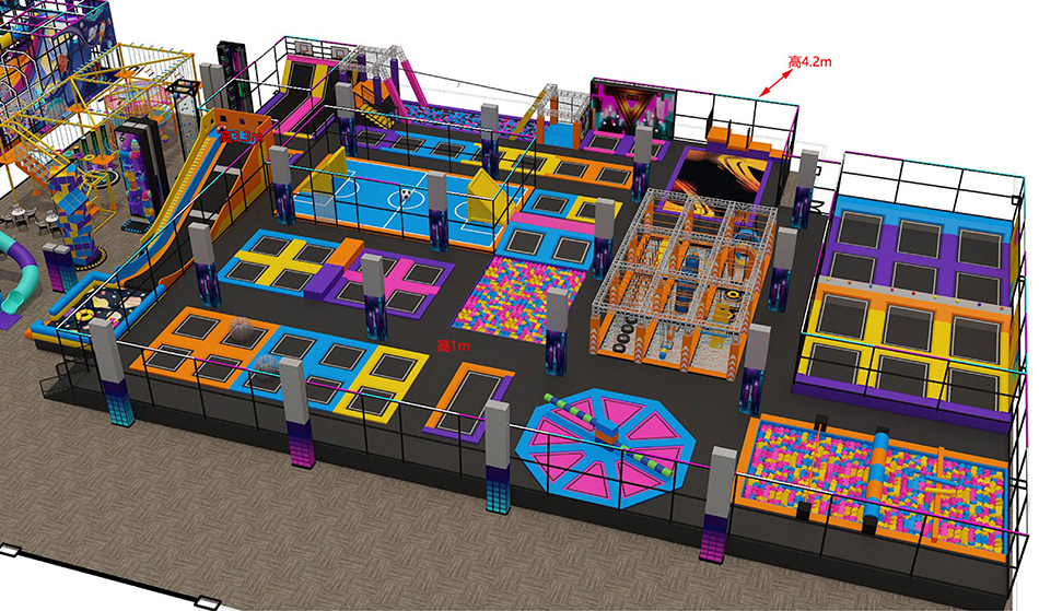 BJ-JB033 - Super larger Family Entertainment Center - Trampoline Park | Bluejayset Playground Heaven