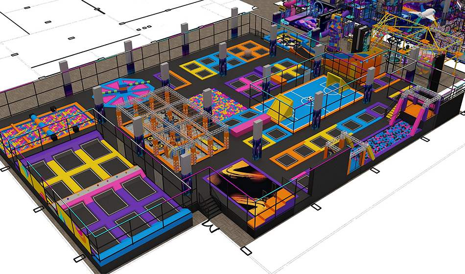 BJ-JB033 - Super larger Family Entertainment Center - Trampoline Park | Bluejayset Playground Heaven