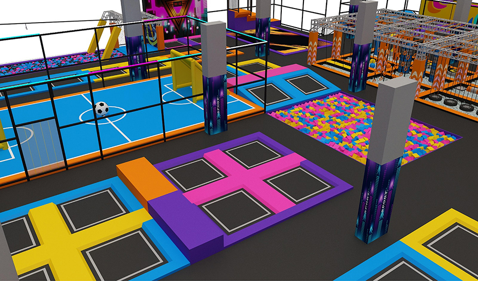 BJ-JB033 - Super larger Family Entertainment Center - Trampoline Park | Bluejayset Playground Heaven