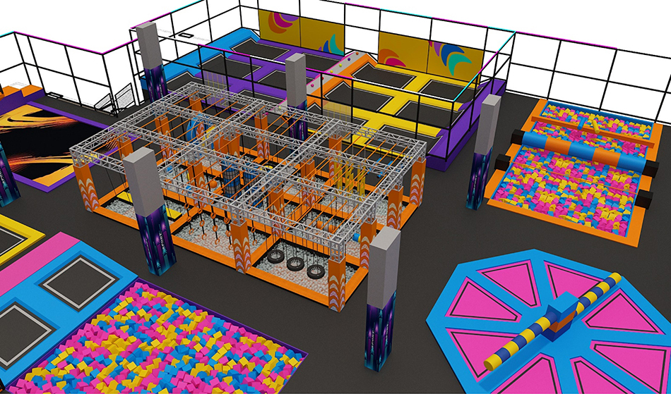 BJ-JB033 - Super larger Family Entertainment Center - Trampoline Park | Bluejayset Playground Heaven