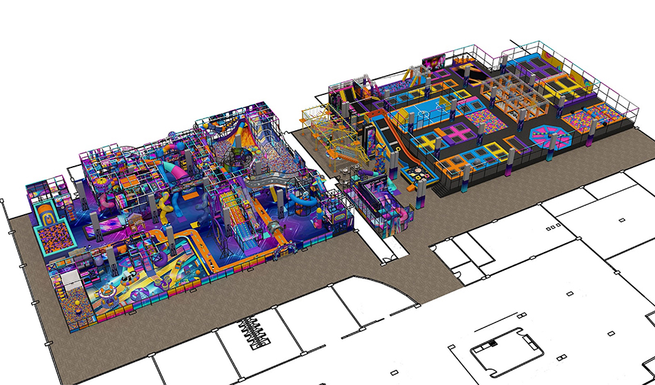 BJ-JB033 - Super larger Family Entertainment Center - Trampoline Park | Bluejayset Playground Heaven