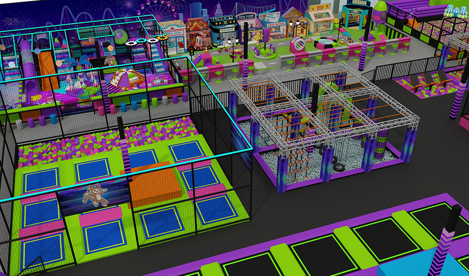 BJ-JB008 - Super trampoline park - Trampoline Park | Bluejayset Playground Heaven