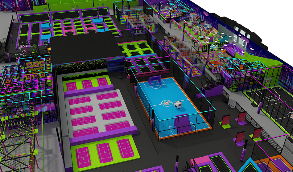 BJ-JB008 - Super trampoline park - Trampoline Park | Bluejayset Playground Heaven
