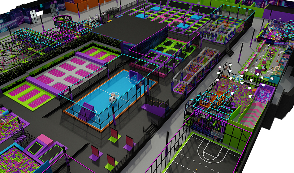 BJ-JB008 - Super trampoline park - Trampoline Park | Bluejayset Playground Heaven