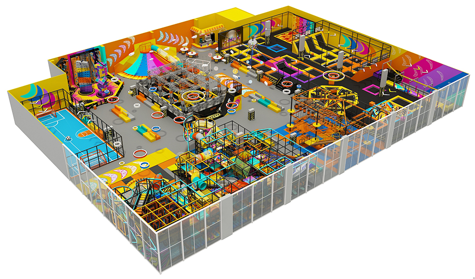BJ-JB020 - Super Trampoline park in Bolivia - Trampoline Park | Bluejayset Playground Heaven