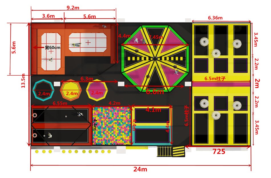 BJ-JC023 - Trampoline adventure park - Trampoline Park | Bluejayset Playground Heaven