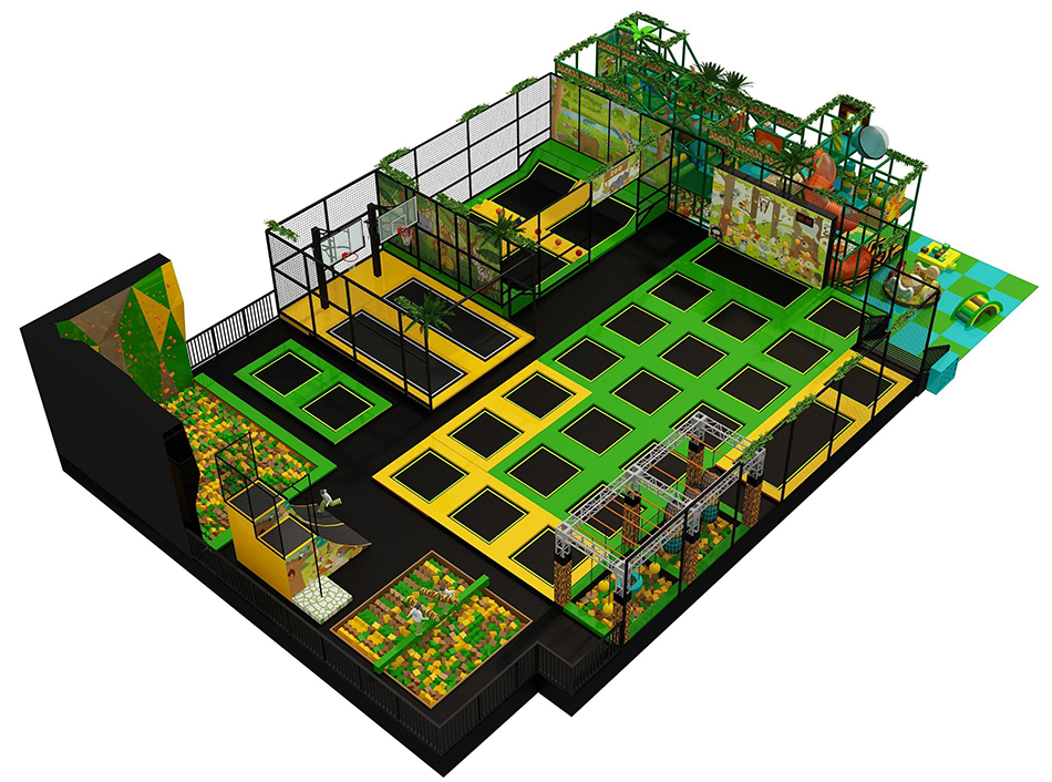 BJ-JD016 - Trampoline area with soft playground - Trampoline Park | Bluejayset Playground Heaven