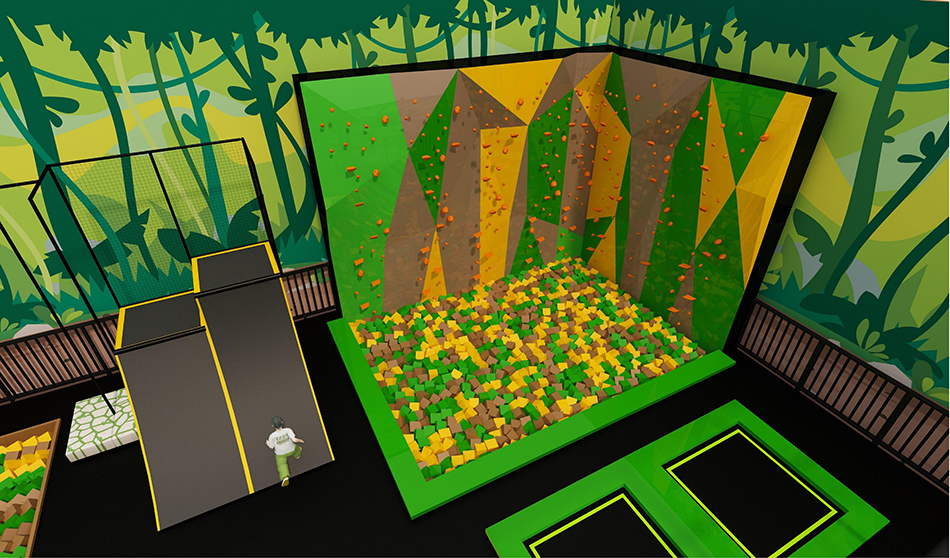 BJ-JD016 - Trampoline area with soft playground - Trampoline Park | Bluejayset Playground Heaven