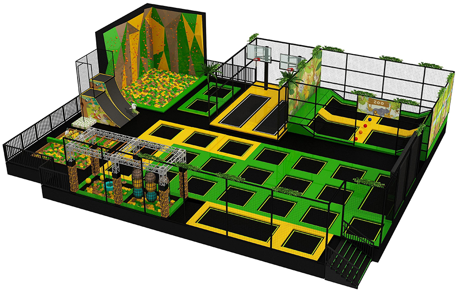 BJ-JD016 - Trampoline area with soft playground - Trampoline Park | Bluejayset Playground Heaven