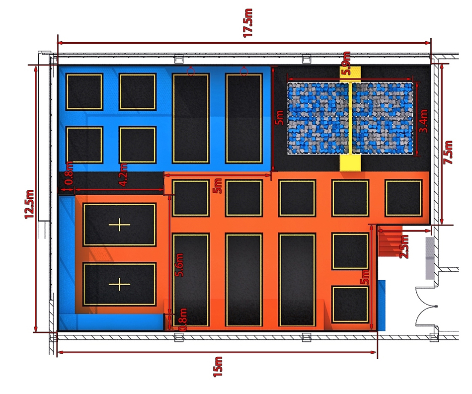 BJ-JC015 - trampoline cost - Trampoline Park | Bluejayset Playground Heaven