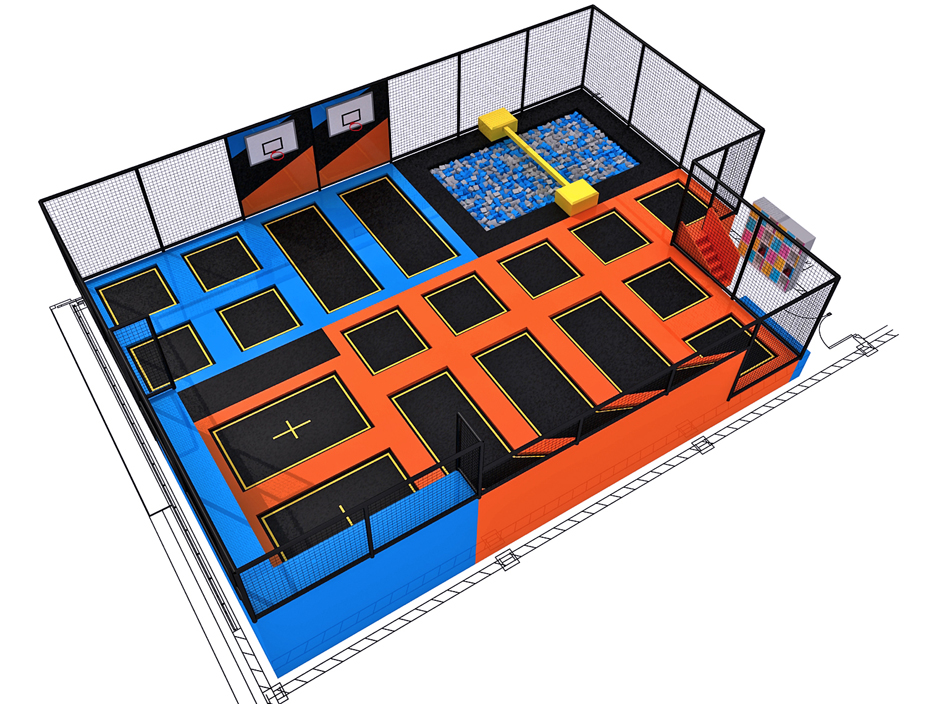 BJ-JC015 - trampoline cost - Trampoline Park | Bluejayset Playground Heaven