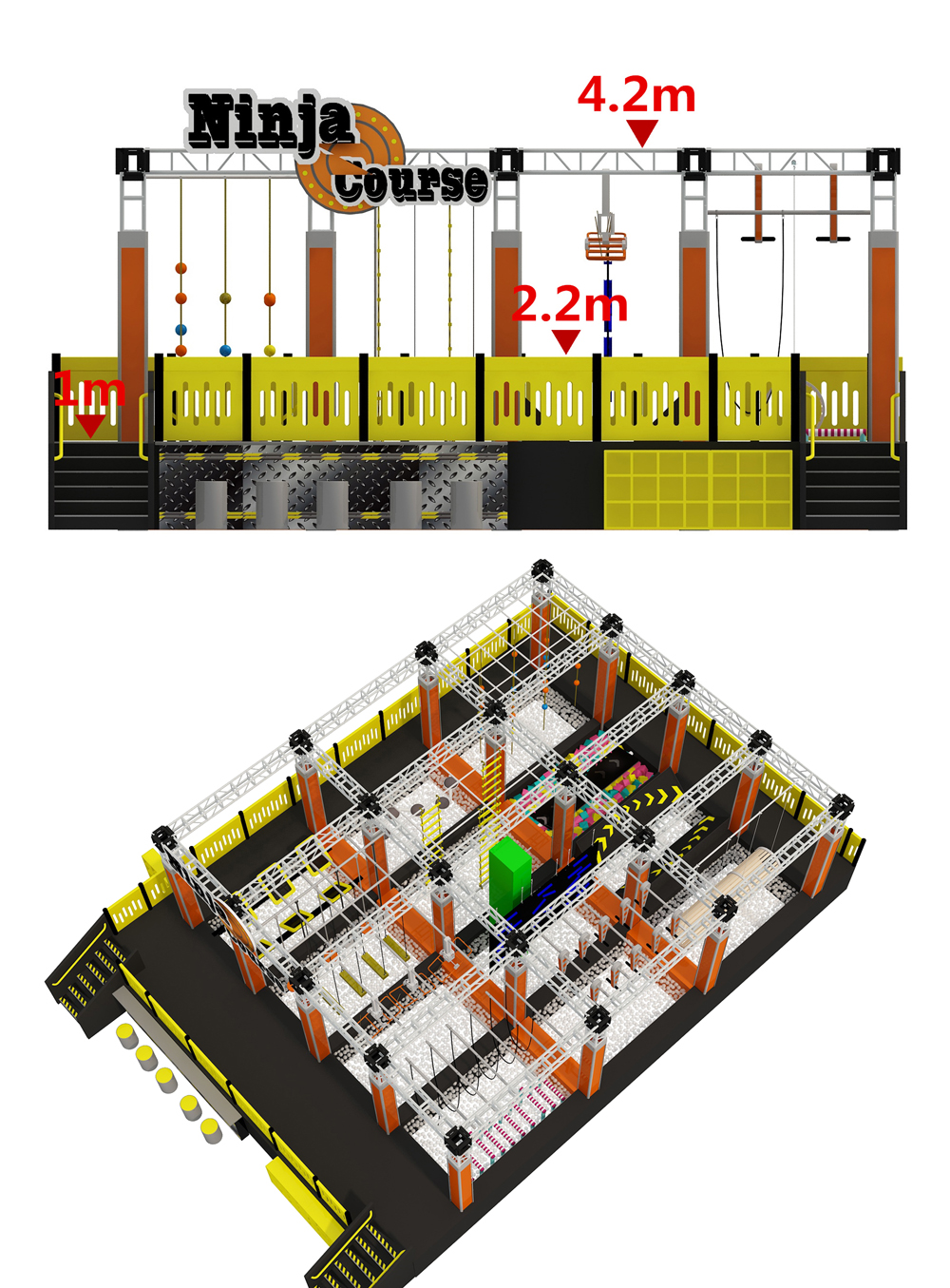 BJ-JA007 - trampoline dodgeball - Trampoline Park | Bluejayset Playground Heaven