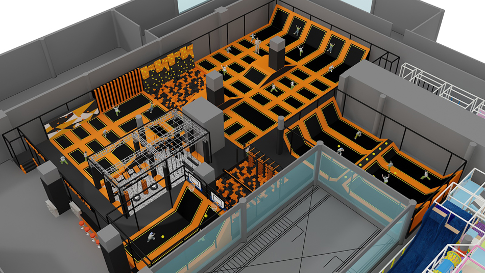 BJ-JB010 - trampoline gymÂ - Trampoline Park | Bluejayset Playground Heaven