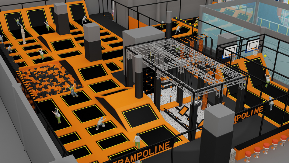 BJ-JB010 - trampoline gymÂ - Trampoline Park | Bluejayset Playground Heaven