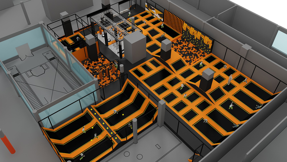 BJ-JB010 - trampoline gymÂ - Trampoline Park | Bluejayset Playground Heaven