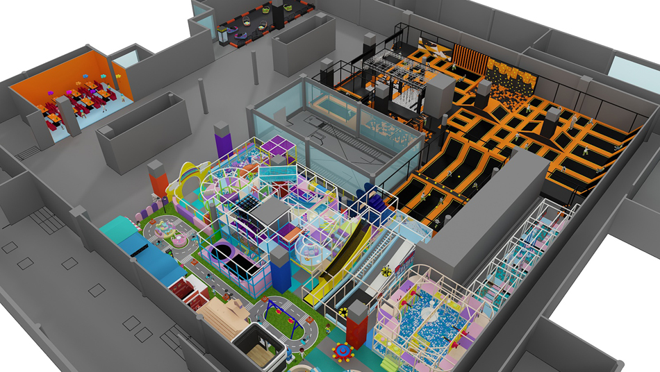 BJ-JB010 - trampoline gymÂ - Trampoline Park | Bluejayset Playground Heaven