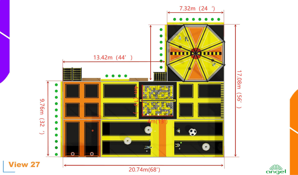 BJ-JC014 - trampoline house - Trampoline Park | Bluejayset Playground Heaven