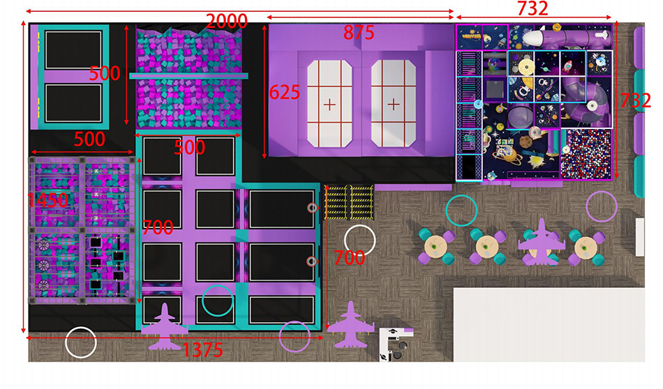 BJ-JD014 - Trampoline park area - Trampoline Park | Bluejayset Playground Heaven