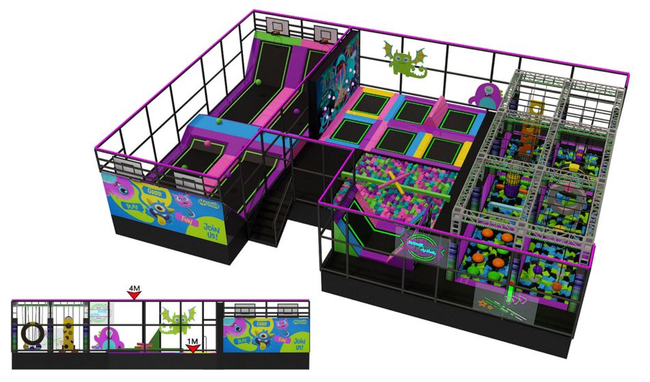 BJ-JD021 - trampoline park play center - Trampoline Park | Bluejayset Playground Heaven