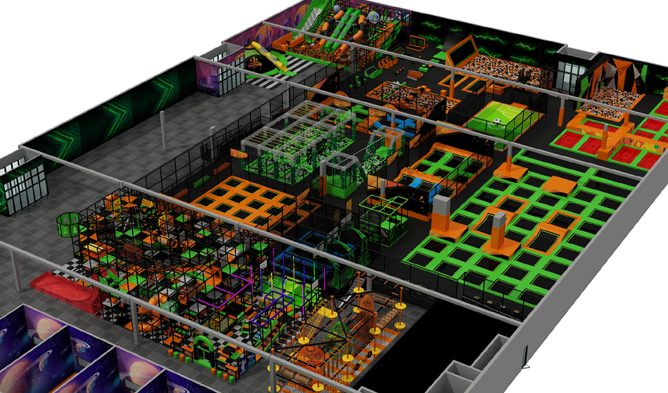 BJ-JB014 - Trampoline park USA - Trampoline Park | Bluejayset Playground Heaven