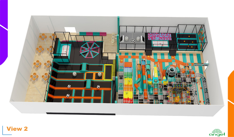 BJ-JD012 - Trampoline park with Soft playground - Trampoline Park | Bluejayset Playground Heaven