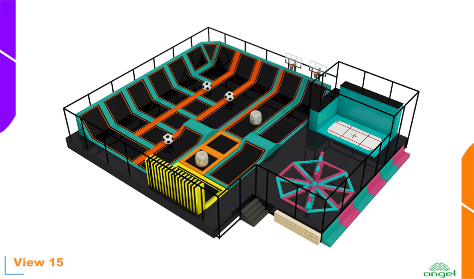 BJ-JD012 - Trampoline park with Soft playground - Trampoline Park | Bluejayset Playground Heaven