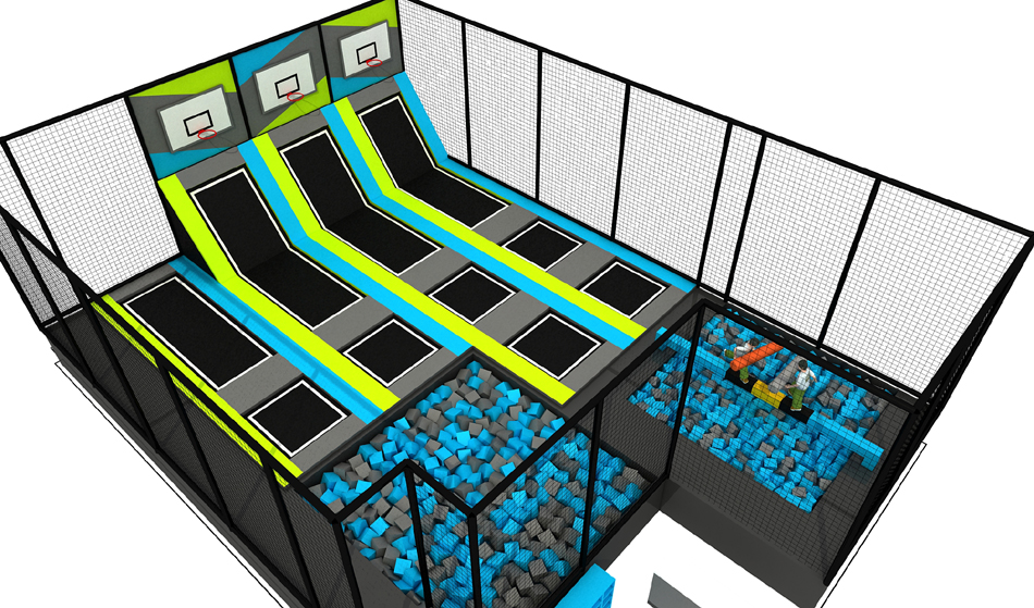 BJ-JC008 - trampoline place - Trampoline Park | Bluejayset Playground Heaven