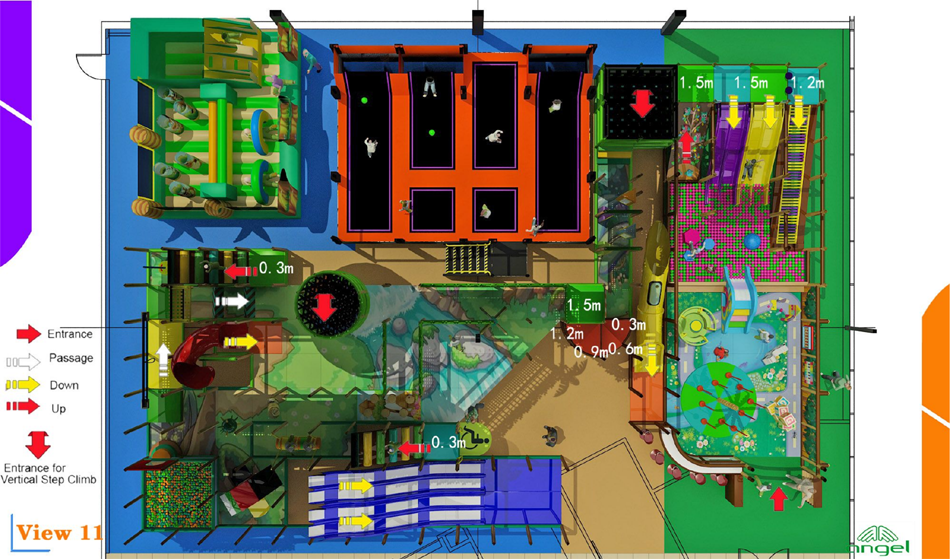 BJ-JD009 - trampoline place - Trampoline Park | Bluejayset Playground Heaven