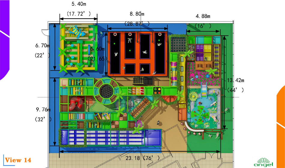 BJ-JD009 - trampoline place - Trampoline Park | Bluejayset Playground Heaven
