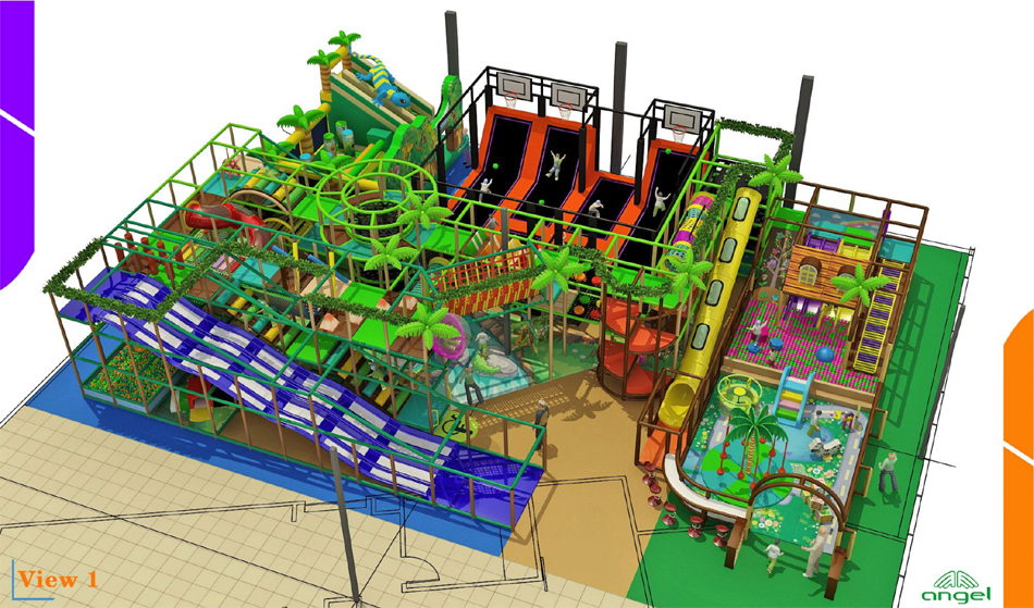 BJ-JD009 - trampoline place - Trampoline Park | Bluejayset Playground Heaven